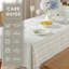 Cotton Linen Rectangular Tablecloth with Tassels, Washable, Wrinkle-Free for Kitchen, Dining, Party-1065937034