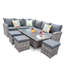 Rosen Wicker 9 - Person Garden Lounge Set with Cushions-112578399