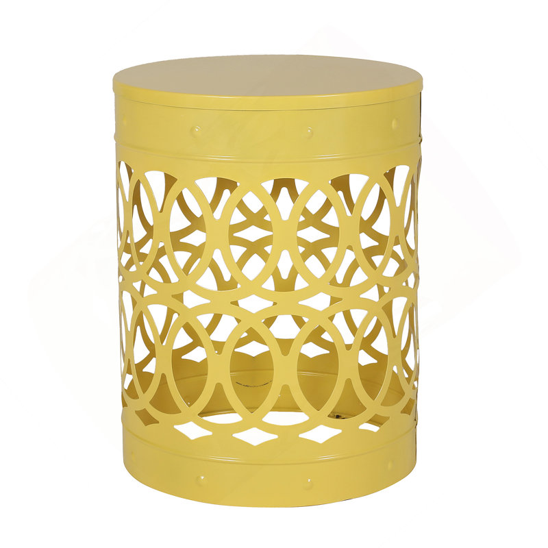 Metal End Table -Large, Yellow