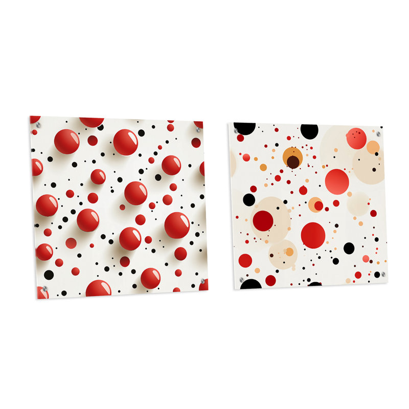 Cja - Ensemble de 2 verres muraux abstraits en acrylique, H 36 po x l 73 po
