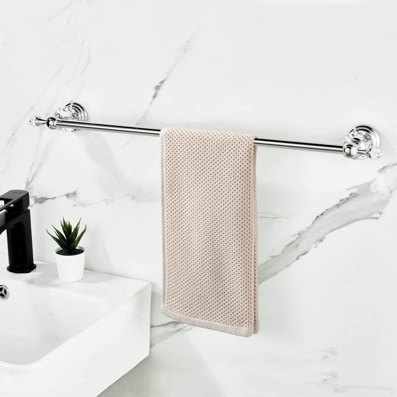 Porte-serviettes mural simple réglable 29 po, Chrome chrome