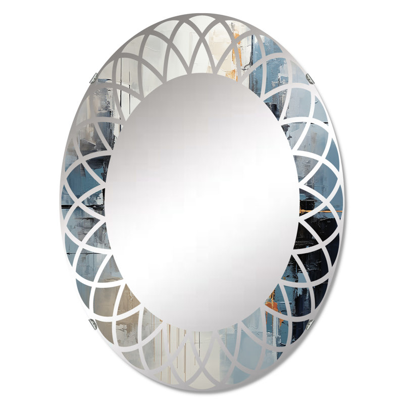 Opanak - Miroir mural moderne ovale, 36 po x 24 po