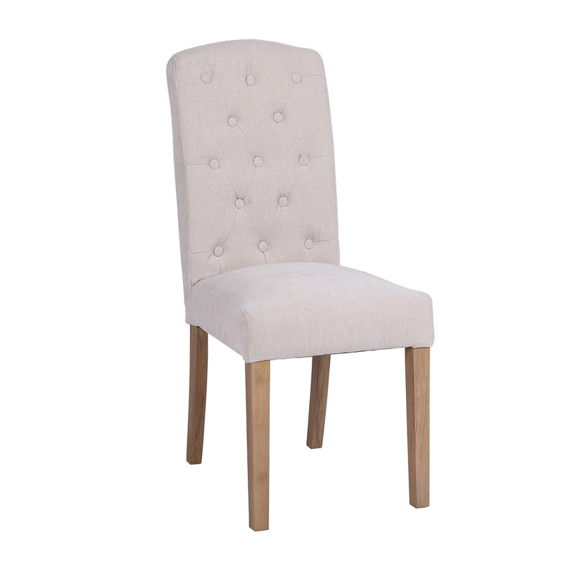 Preston Botton Back Dining Chair, Natural, Natural, 6