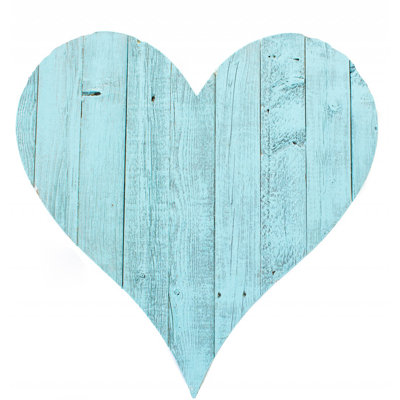 12" Farmhouse Turquoise Large Wooden Heart