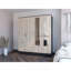 Armoire Ron, chambre, noir / gris clair