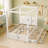 Upholstery Canopy Platform Bed with Trundle and Three Storage Drawers, Beige-1706947650-1699764868