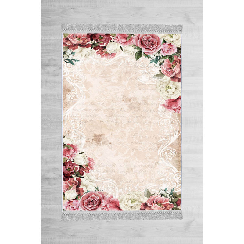 Sheyla Flatweave Beige/Pink Rug, Rectangle 140 x 220cm