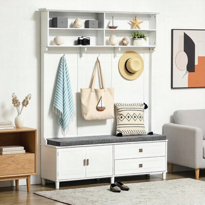 Portemanteau avec espace de rangement, portemanteau d'entrée, portemanteau chic