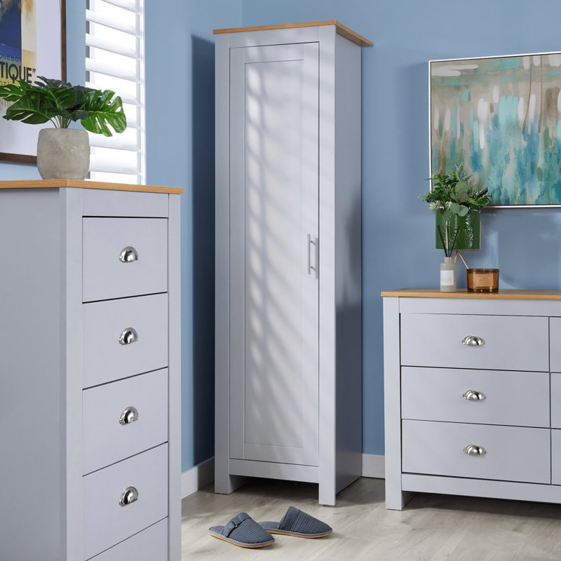 Camden 1 Door Bedroom Storage Wardrobe, Grey