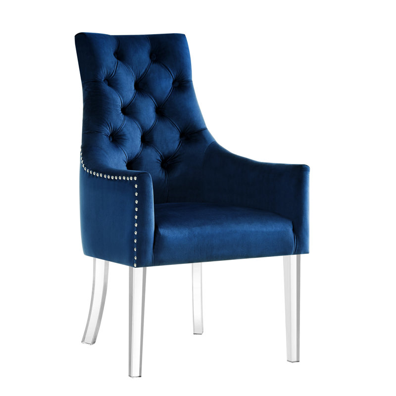 Chaise Baek, Velours bleu marine