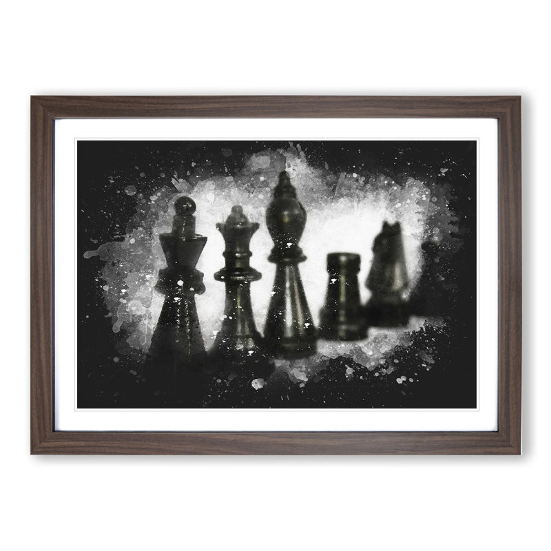 Chess Pieces Vol.1 - Picture Frame Painting, 27cm H x 36cm W x 2cm D, Walnut Framed