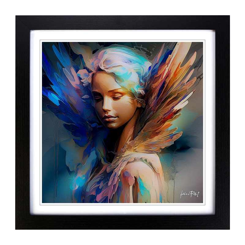 Angel Liquify - Framed Print, Black