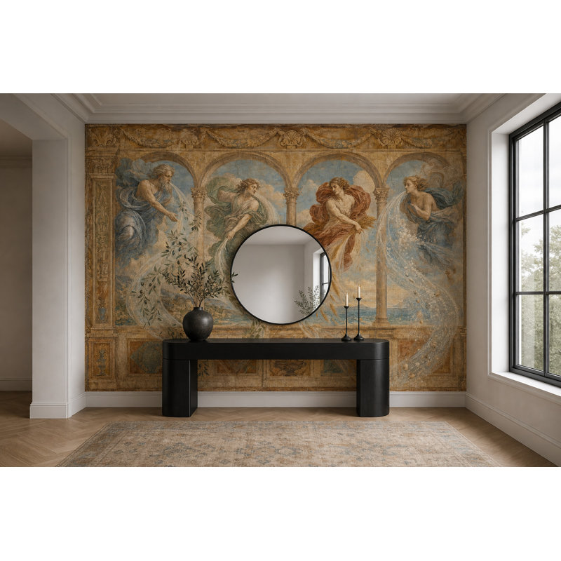 Murale de style Renaissance classique, 120 po x 96 po, Texturé non collé