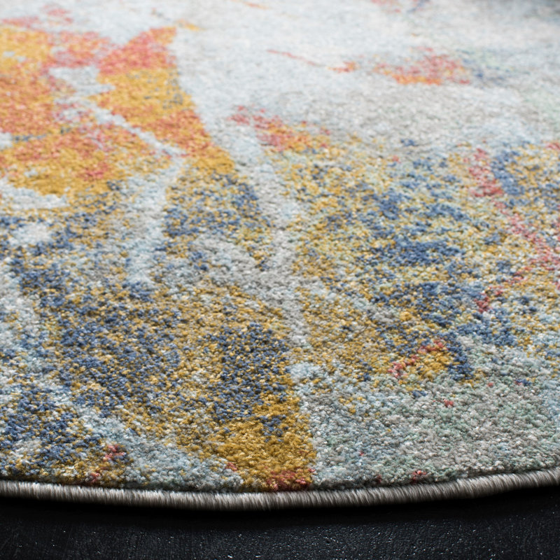 Kenna Performance Abstract Rug, Round 6'7"