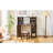 Elegant makeup vanity desk with 3 modes Adjustable Lighted Mirror,modern dressing table set with large shelves, drawer and canbinet,Walnut