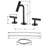 3 Pieces Basin Faucets Lavatory Sink Faucet, 2 Handles Widespread 8" Bathroom Faucet