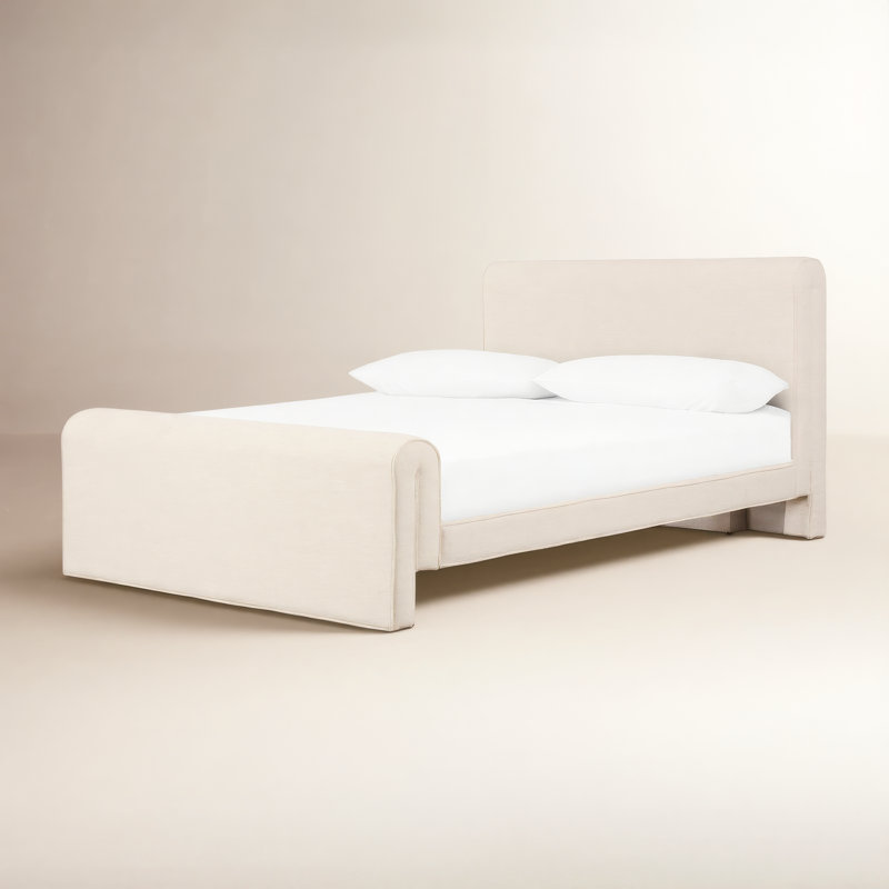 Eurydice Upholstered Platform Bed, King, Thames Cream