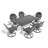 All-Weather Cast Aluminum Dining Set with Swivel Chairs and Cushions for Outdoor Enjoyment-912004981