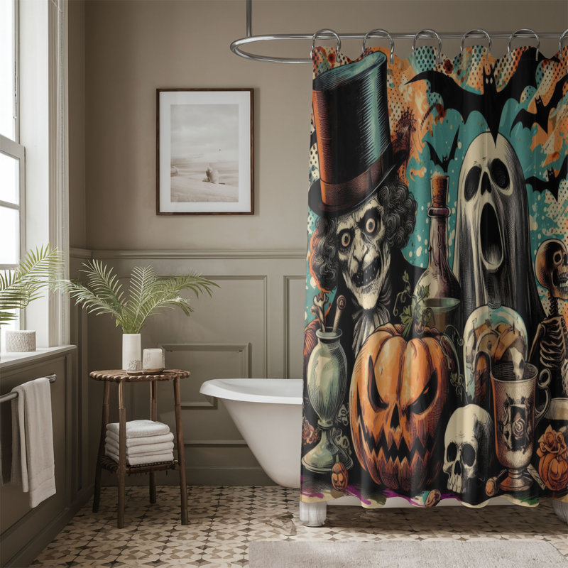 Rideau de douche standard 1 pièce Bold Scares, H 74 po x l 71 po