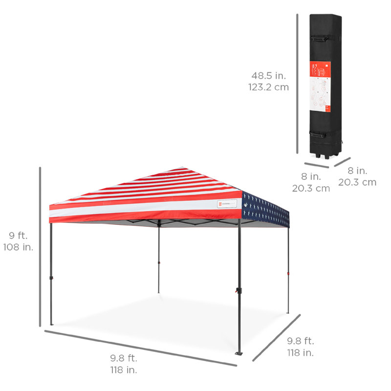 American Flag 10x10ft Easy Setup Pop Up Canopy Tent