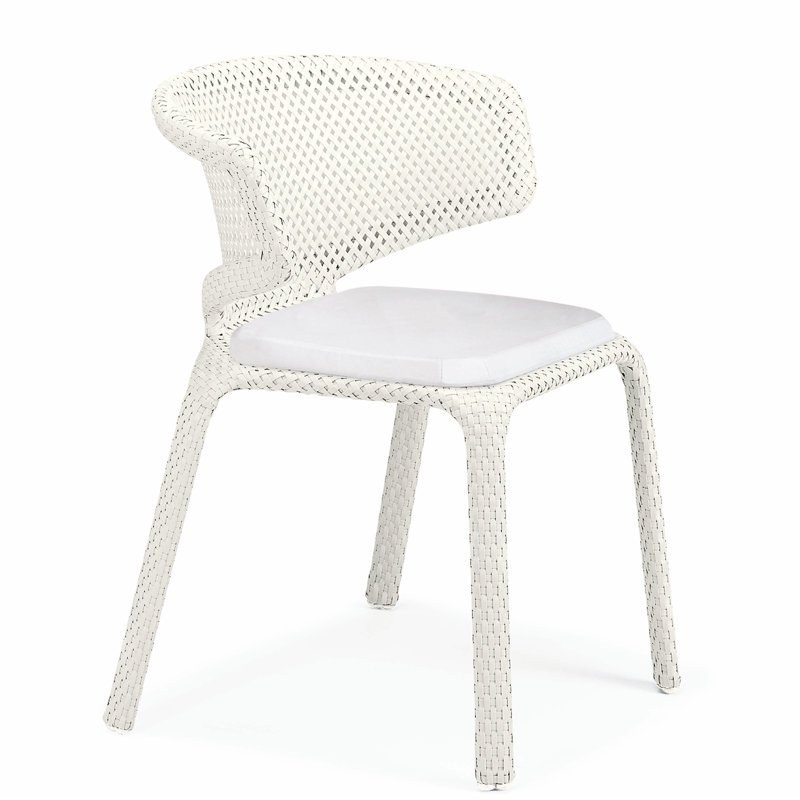Seashell Outdoor Dining Armchair, Natura White, Chalk