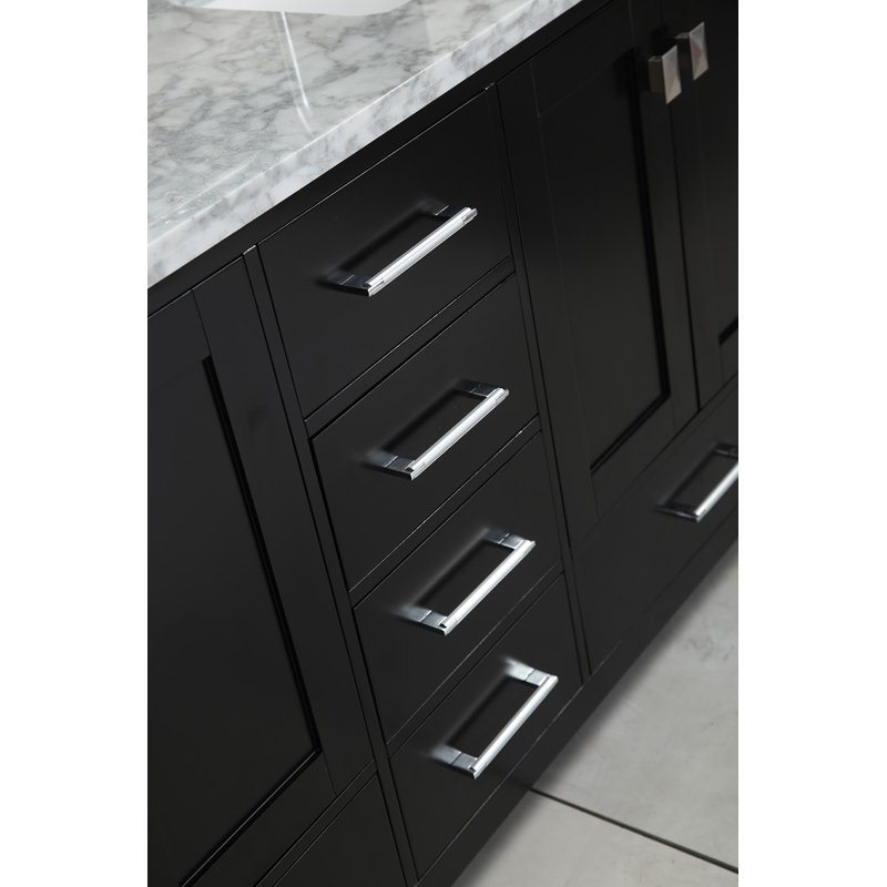 Ensemble de meuble-lavabo de salle de bain double 61 po avec miroir Carrasquillo, Espresso