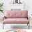 Compact Modern Pink Corduroy Sofa Durable Metal Frame Versatile Small Spaces