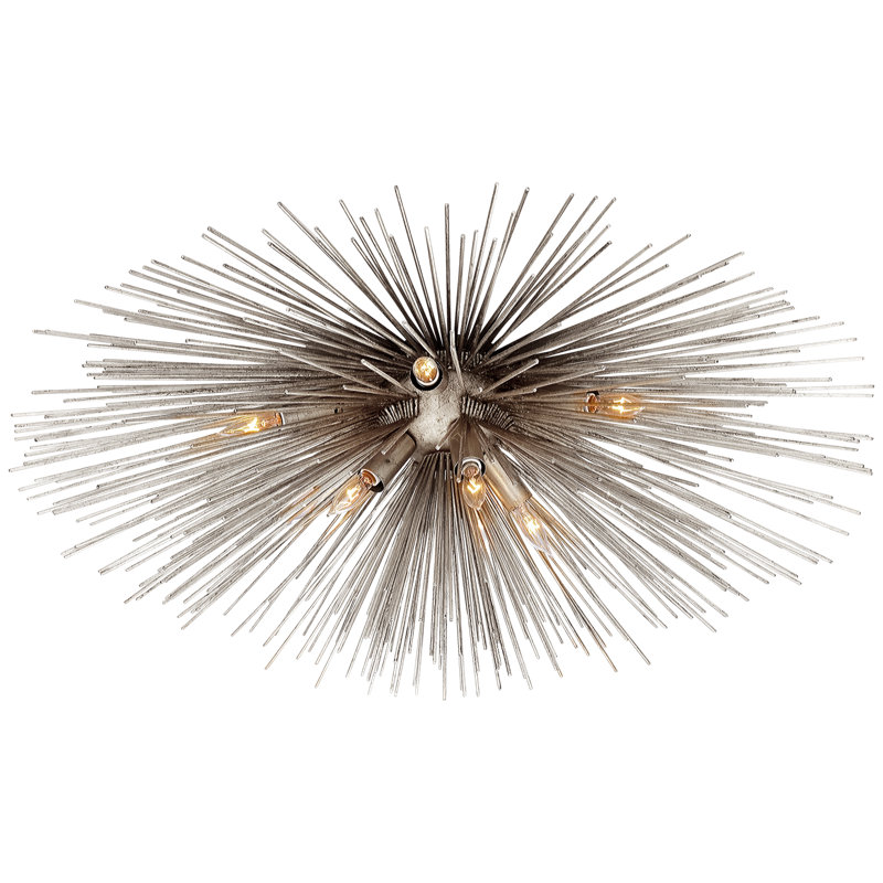 Kelly Wearstler Strada Medium Flush Mount, Aged Iron, 11" H x 28" W x 28" D