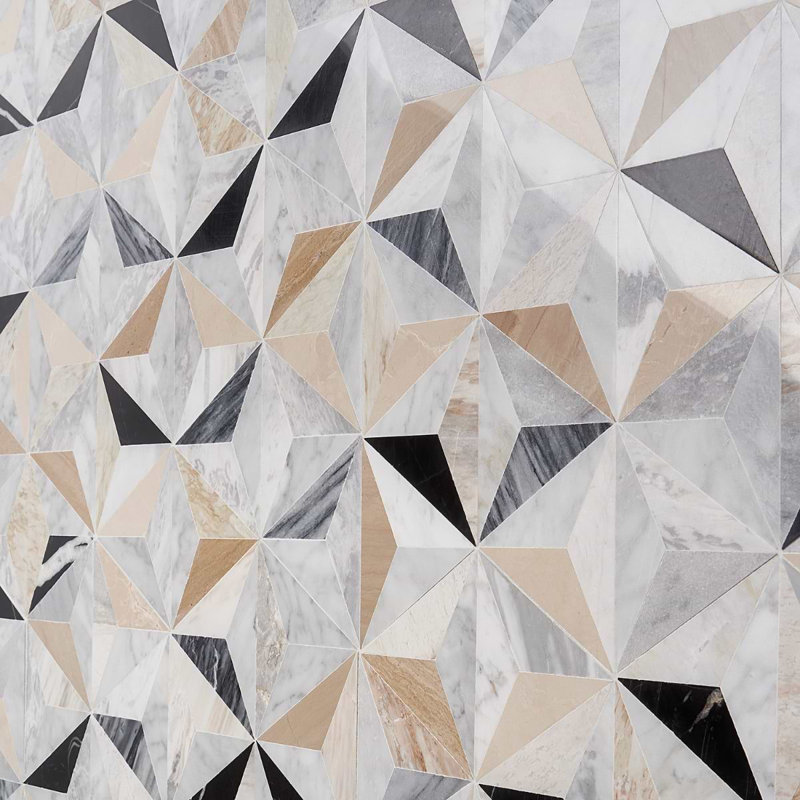 Phantasm 14x16 Polished Mixed Marble Mosaic Tile