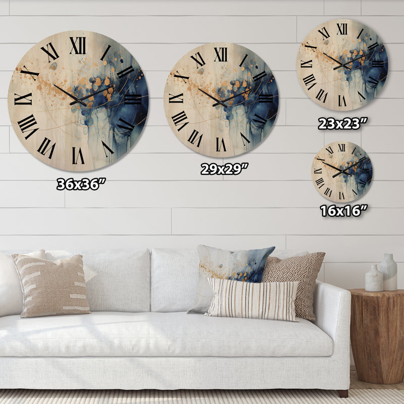 Horloge murale en bois massif Amalya, Grand