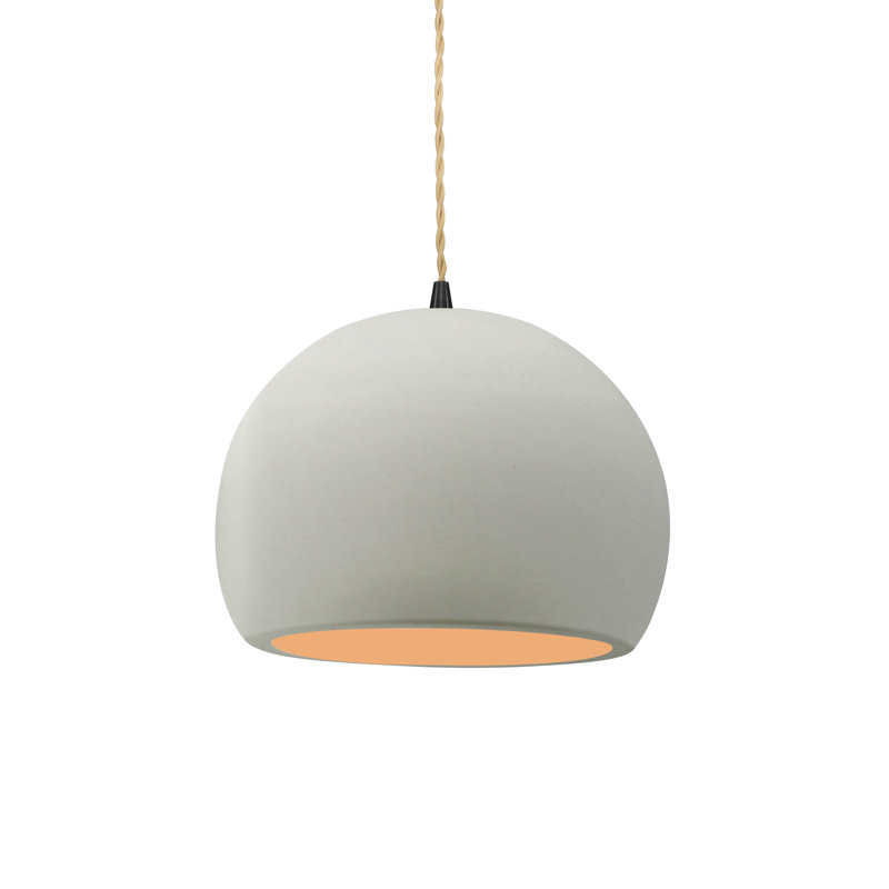 Luminaire suspendu à 1 lumière Aschwin, H 6 po x l 7 po x P 7 po, Blanc mat / or champagne, Matte Black