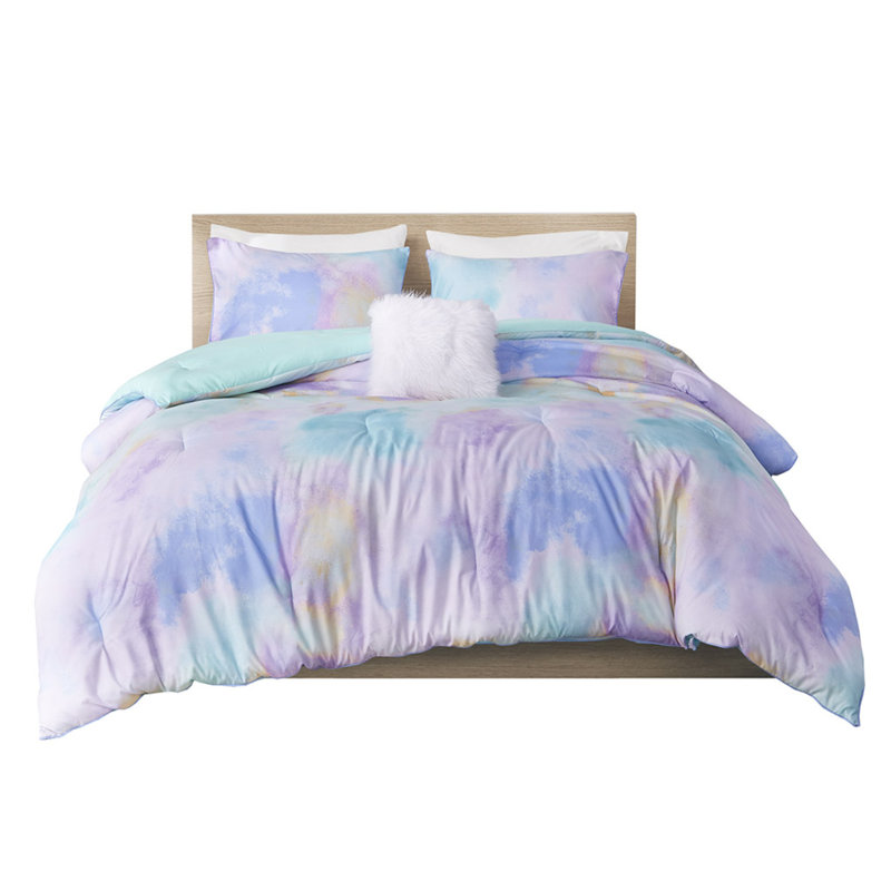 Ensemble de literie en polyester Dreamy Aqua Tie Dye pour le confort de la maison