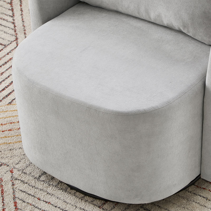 Swivel Chenille Accent Chair with metal base, Grey