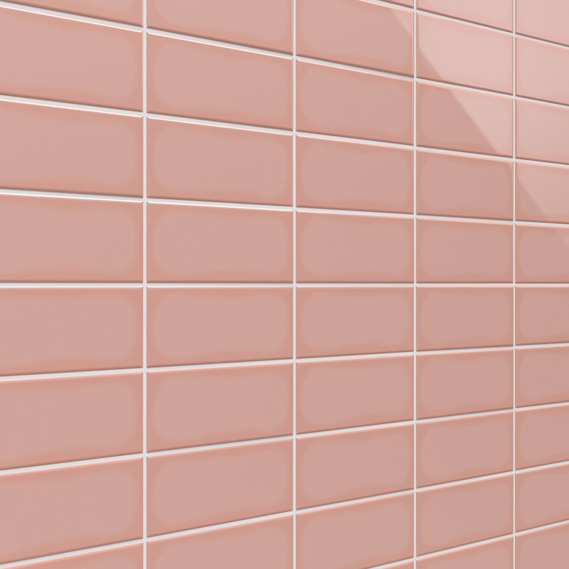 Remington 2.95 In. X 5.9 In. Polished Porcelain Brick Look Wall Tile (5.32 Sq. Ft. / Case), Pink