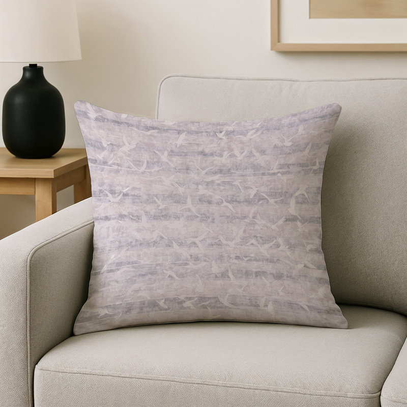 Coussin décoratif intérieur / extérieur gris Modern Modern, Carré 16 po, Beige / gris abstrait