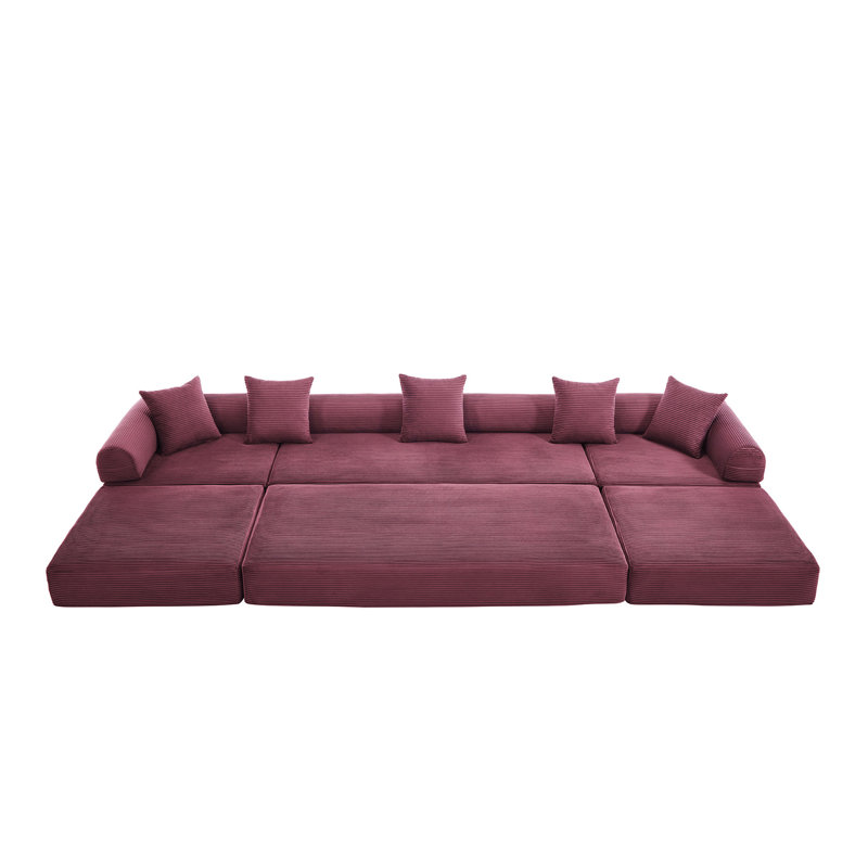 Nuage convertible en velours côtelé pour lire, regarder la télévision et faire de l'exercice - 6 formes différentes, mousse à mémoire de forme, poches à double face détachables, lit pliant, salon, appartement, positions de chambre à coucher, doux