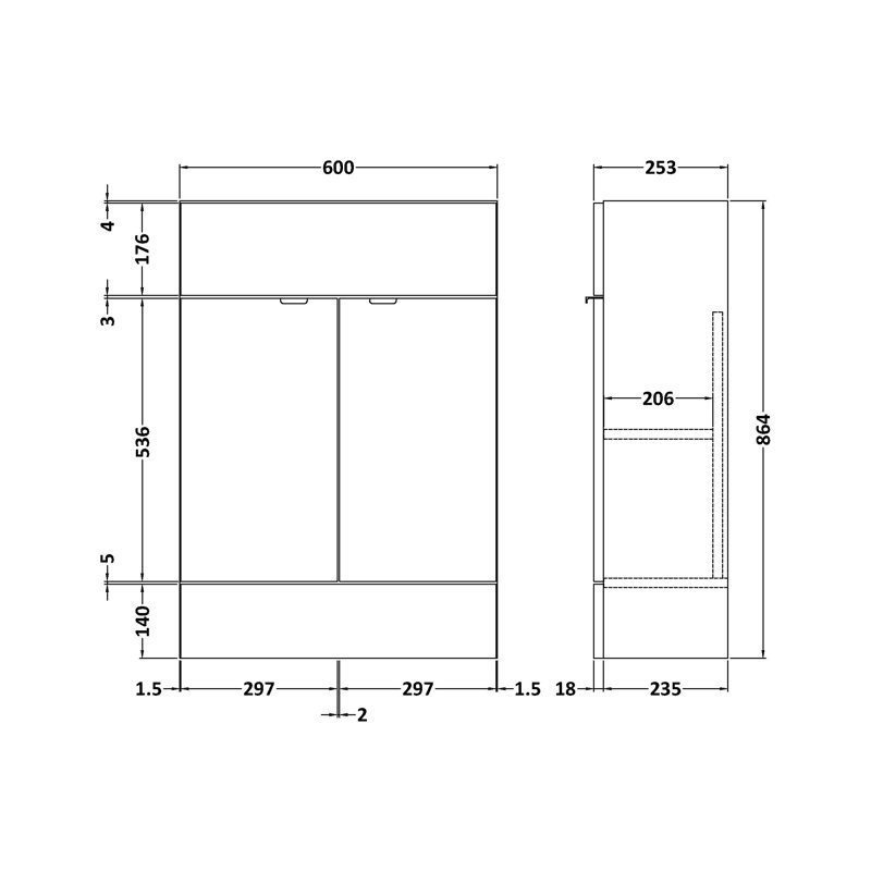 Fusion 60cm Single Bathroom Vanity Base Only, Natural Oak