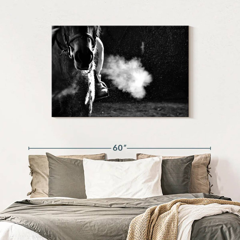 Mehar Horseback Riding BW, 30" H x 45" W