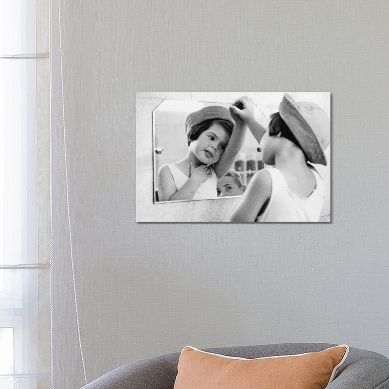 Tirza In Mirror (Israel, 1951) by Ruth Orkin - Print on Canvas, Wrapped Canvas, 66.04 cm H x 45.72 cm W x 3.175 cm D