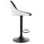 Tabouret de bar réglable en similicuir 2 pièces Corrigan Studio® noir et blanc avec base noire