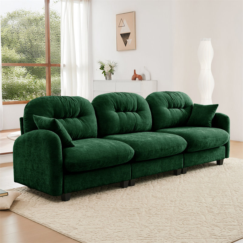 107" Wide 3-Seater Sofa, Green