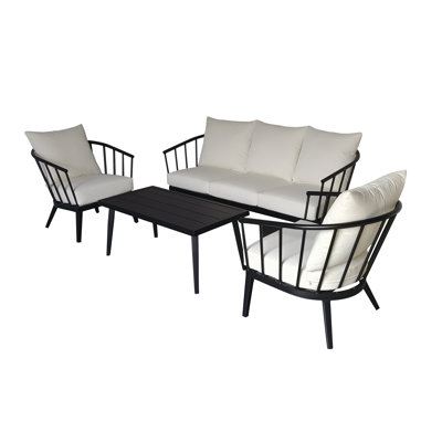 Ensemble de conversation d'extérieur 4 pièces avec coussins Sunbrella Serena