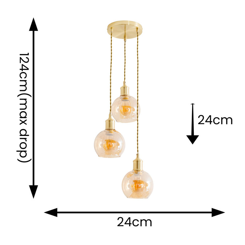 3 - Light Brushed Gold Pendant, Yes