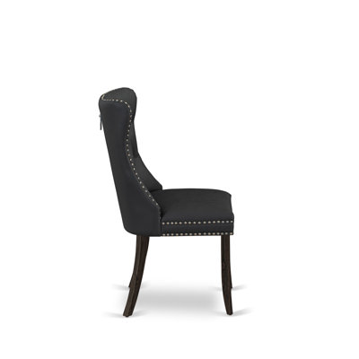 6E5896A56315448DB91D62D41E8A70A3 7 Piece Dining Set Includes a Rectangle Solid Wood Table with Removable leaf and 6 Upholstered Chairs, Jacobean