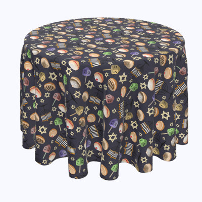 Bodenheim Geometric Round Hanukkah Tablecloth