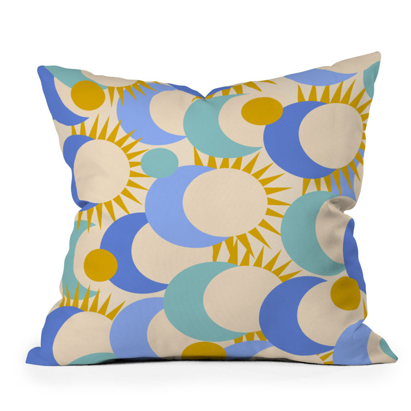  Coussin décoratif intérieur / extérieur en polyester à forme géométrique, 16 po x 16 po