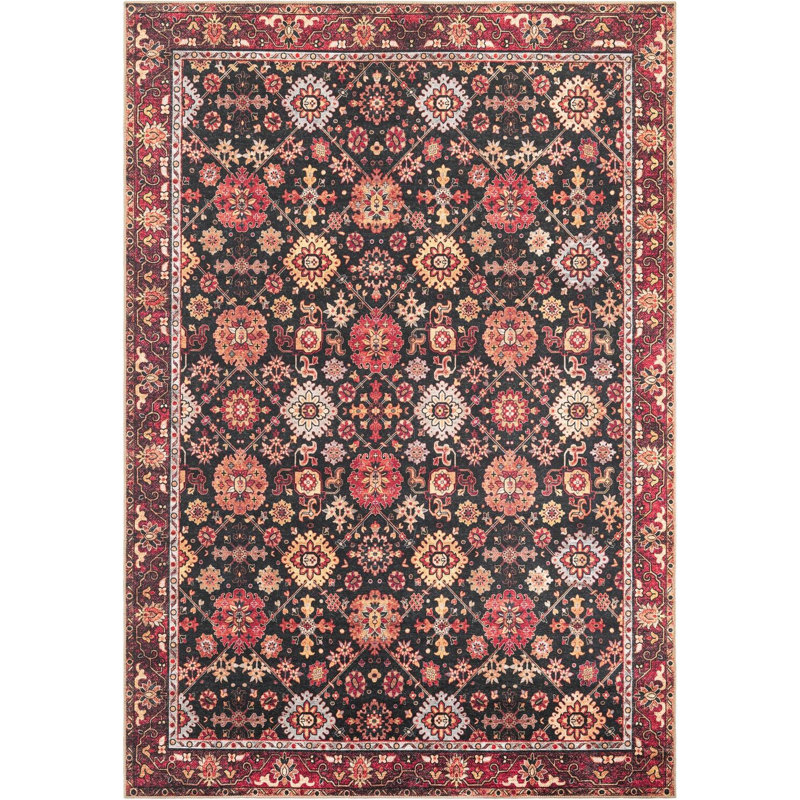Tapis noir Aucun Hinkley, Rectangle 8 pi 4 po x 12 pi