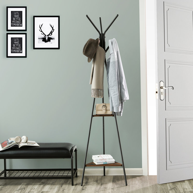 Abingd Freestanding 2 - Hook Coat Rack, Black