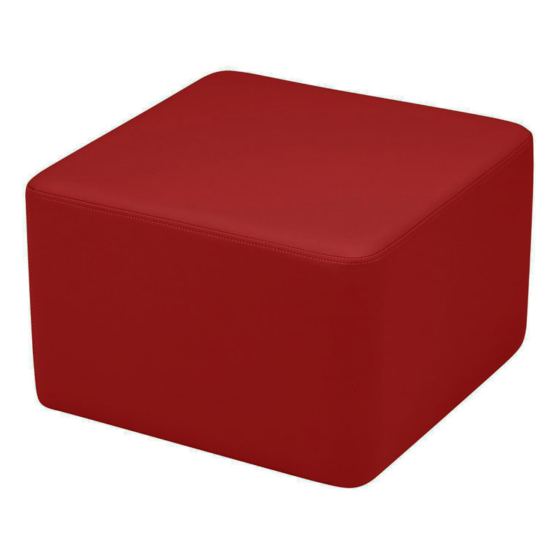 Pro Series Upholstered Square Ottoman 12" Height, Crimson