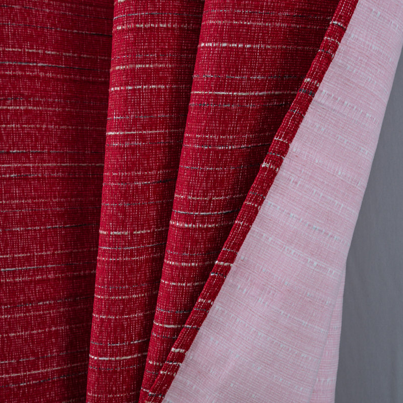 Kensington Textured Woven Privacy Window Curtain, Red, 54" W x 84" L